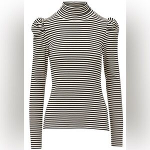 Veronica Beard Cedar Turtleneck Sweater, Size S – Black & Off-White – EUC